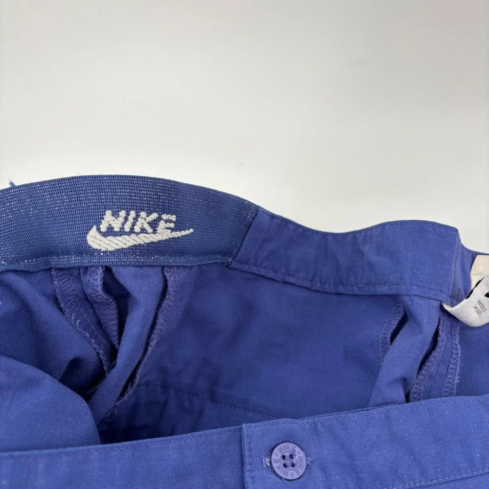 Nike Men Vintage Golf Short XL Blue Pleated Embroidered Casual 90's Old Money